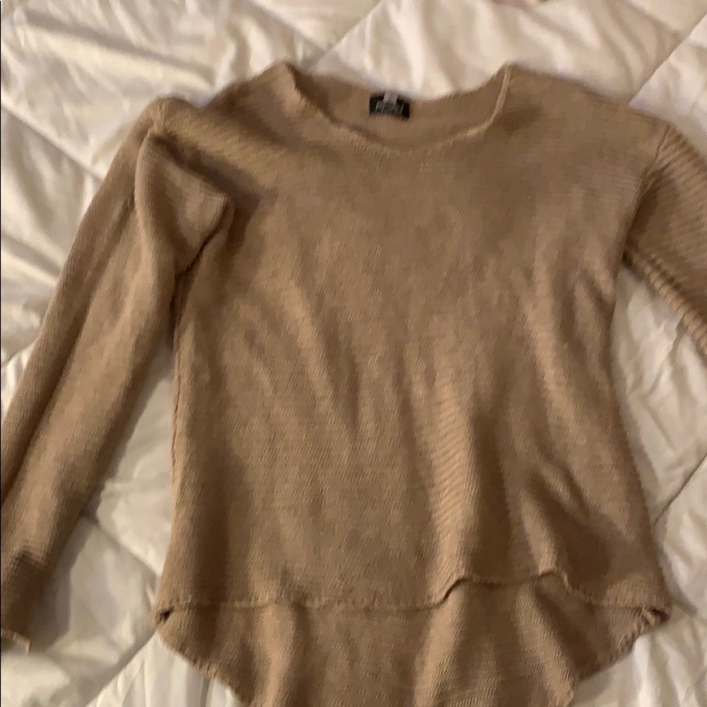 Tan sweater, looks good over things